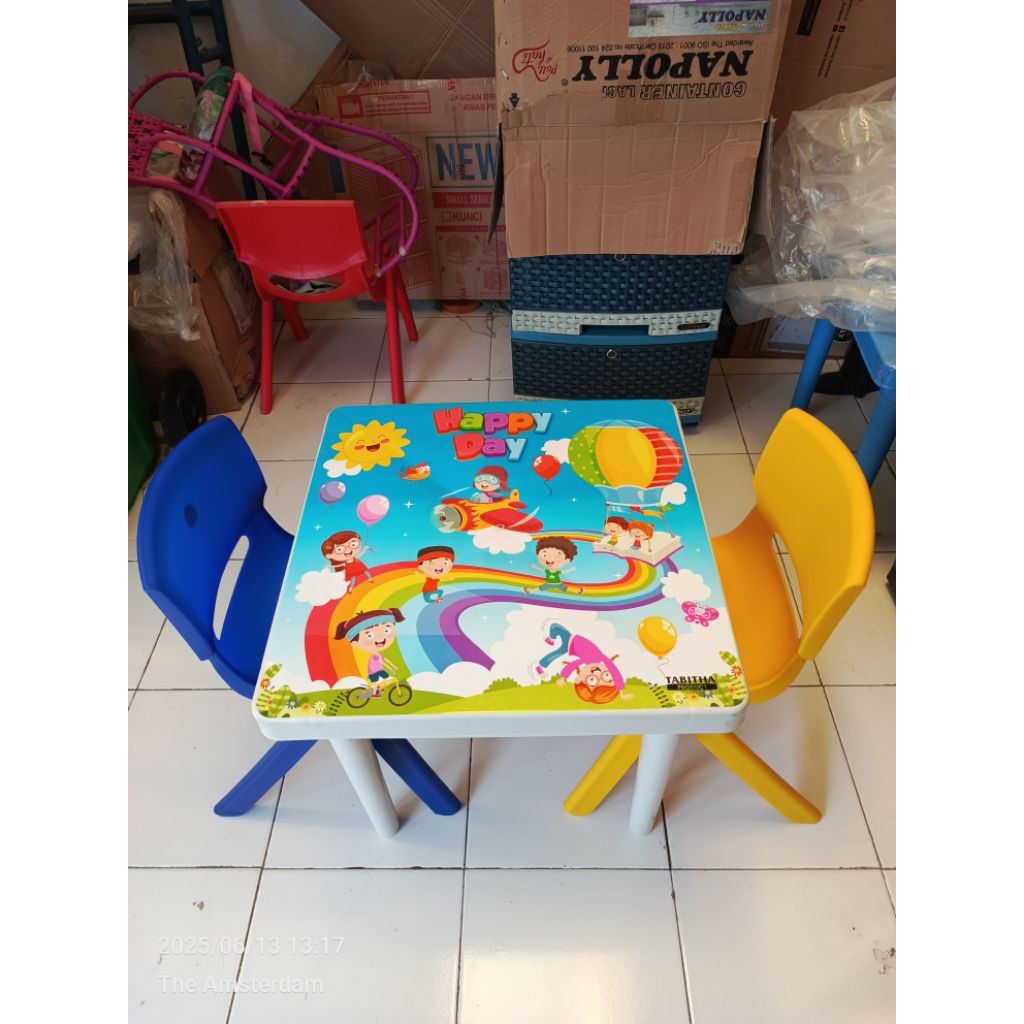 Meja belajar anak TK PAUD Onyx dan kursi anak tk