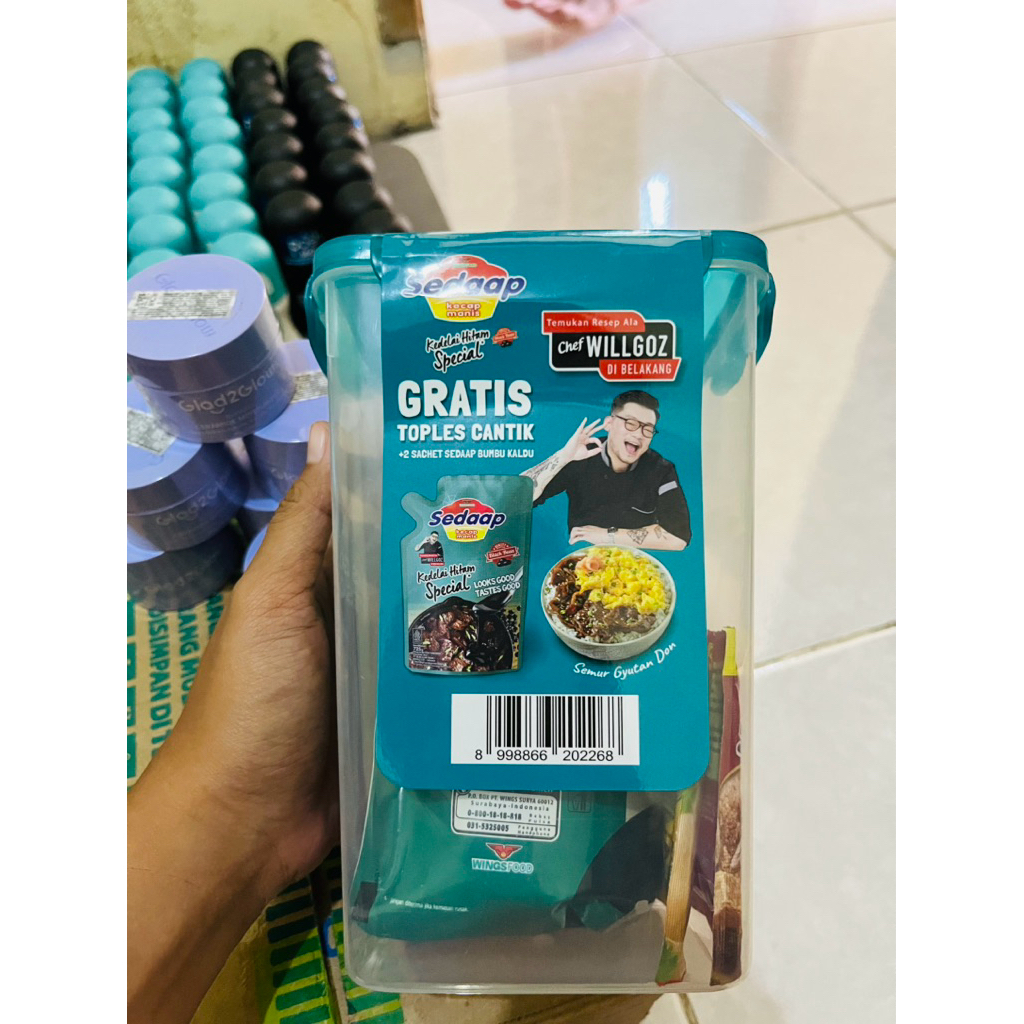 

Sedaap kecap manis 725g free toples cantik+2 sachet bumbu kaldu