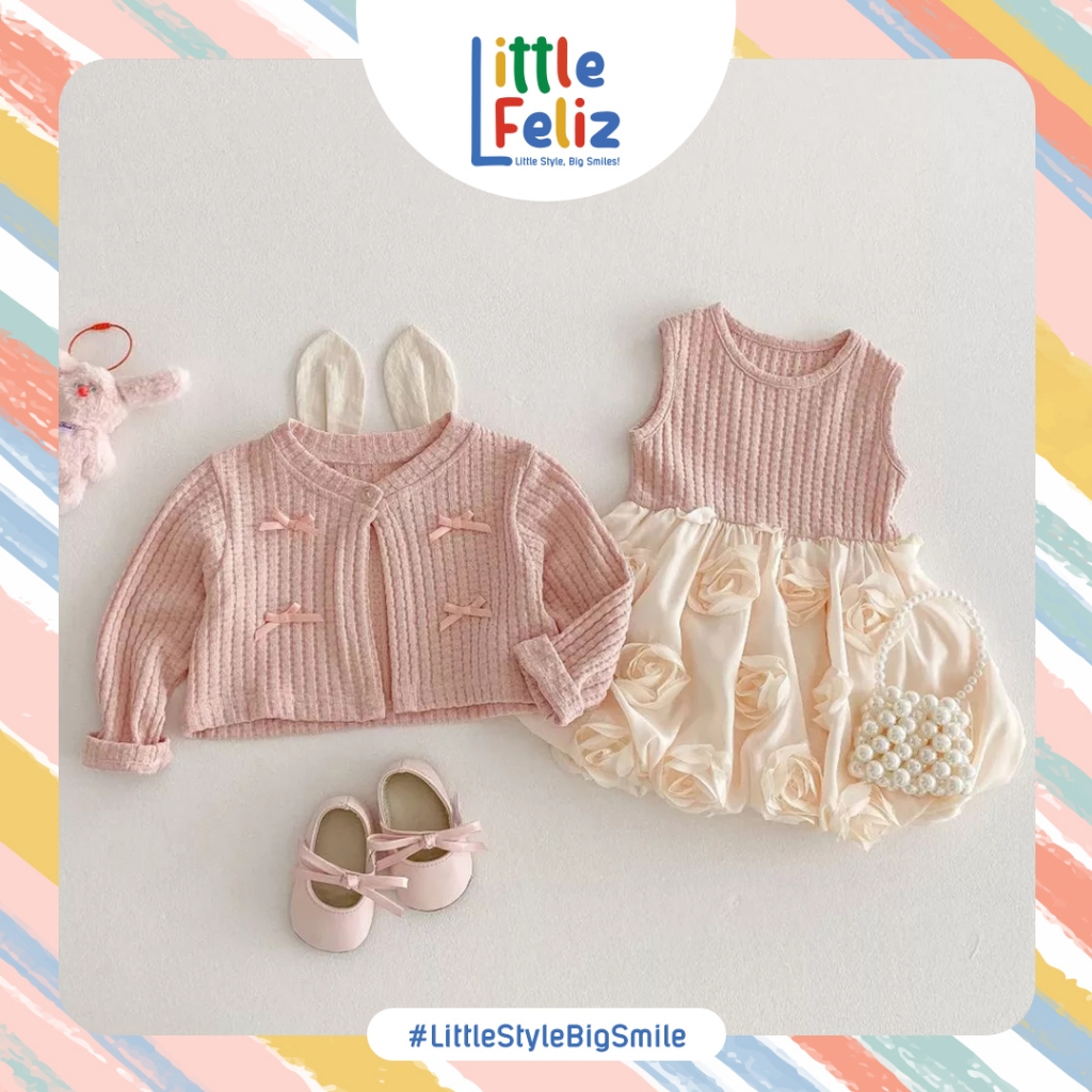 littlefeliz FA55 Rose Dress Anak Perempuan / Dress Anak Fashion Korea / Dress Korea Anak