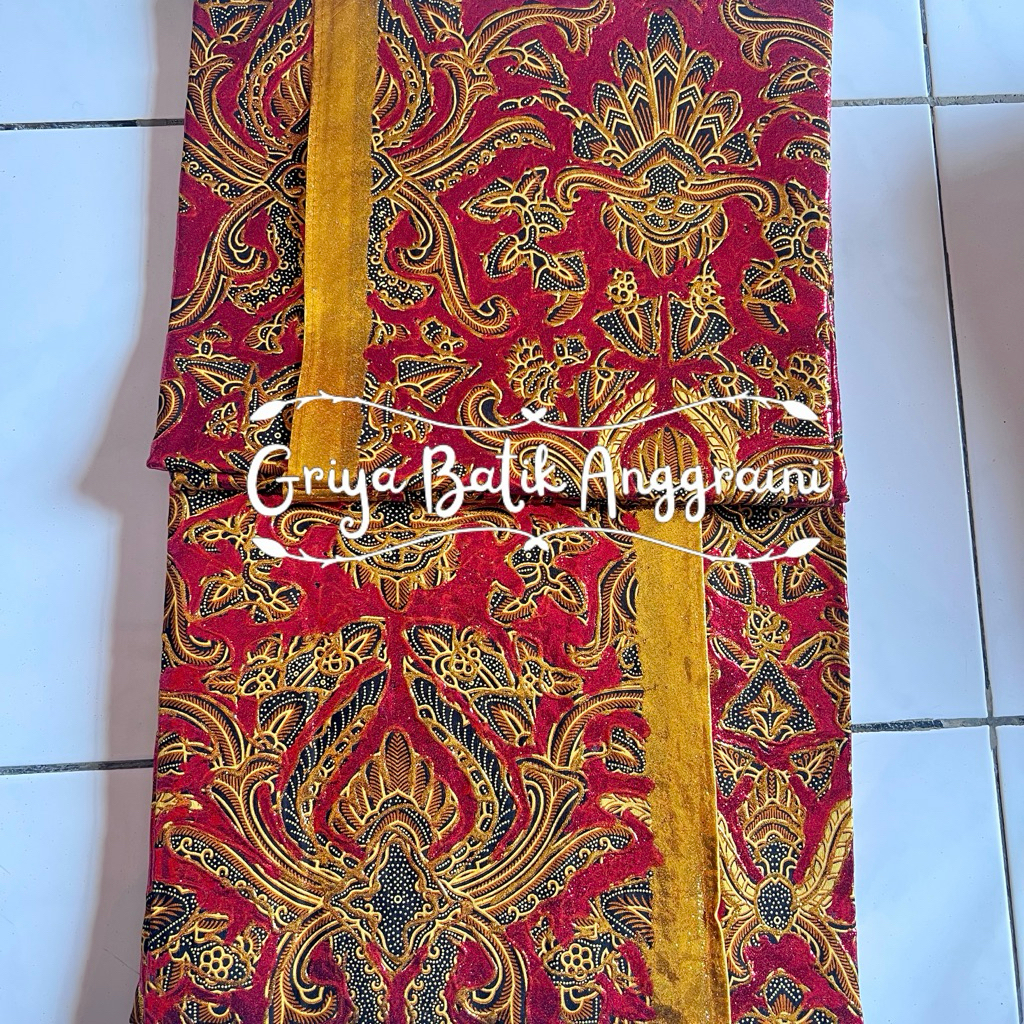 Kain Jarik Prada BLOK MERAH PISANG BALI