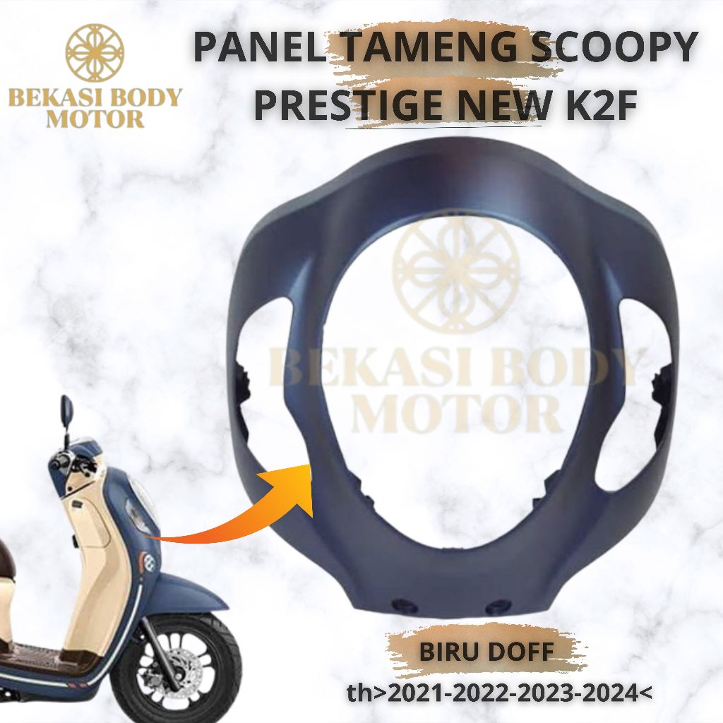 Cover Front Top Tameng Kap Lampu Depan Scoopy New R12 K2F 2021 2022 2023 Biru Doff