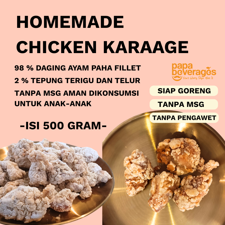

HOMEMADE CHICKEN KARAAGE (PAHA AYAM FILLET KARAAGE) - 500 GRAM- Tanpa Pengawet dan Tanpa MSG