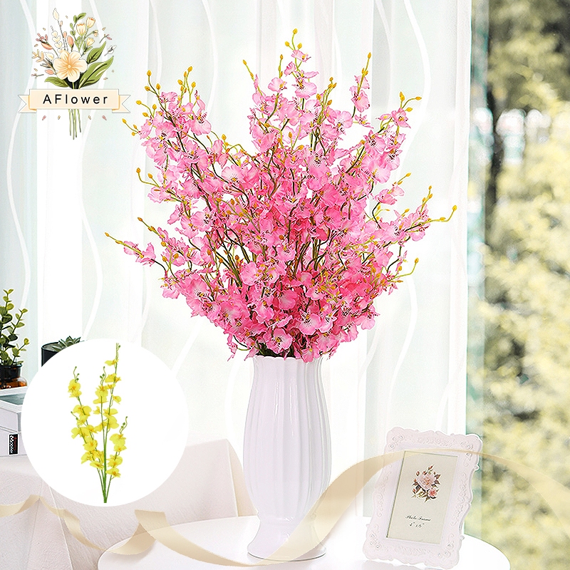 Anggrek Menari Latex Mini untuk Dekorasi Rumah dan Pernikahan Grosir Bunga Palsu