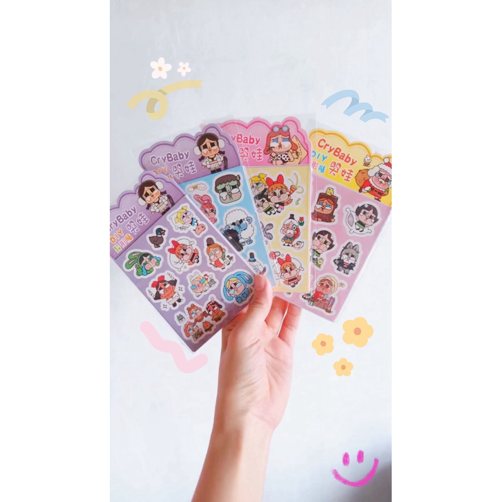 

4pcs crybaby stickers deco lucu/sticker lucu/aesthetic