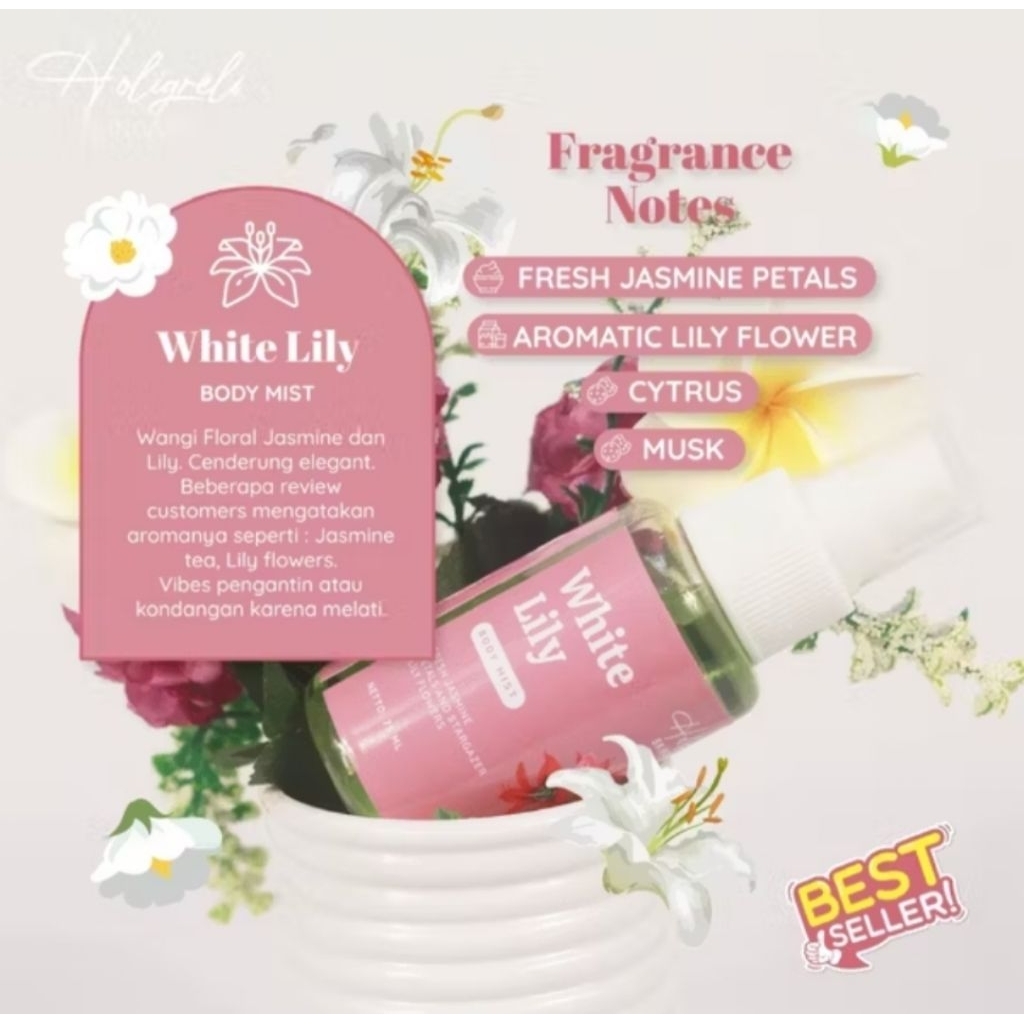 Holigrels Body Mist / Body Mist by Holigrels Jasmine 75ml