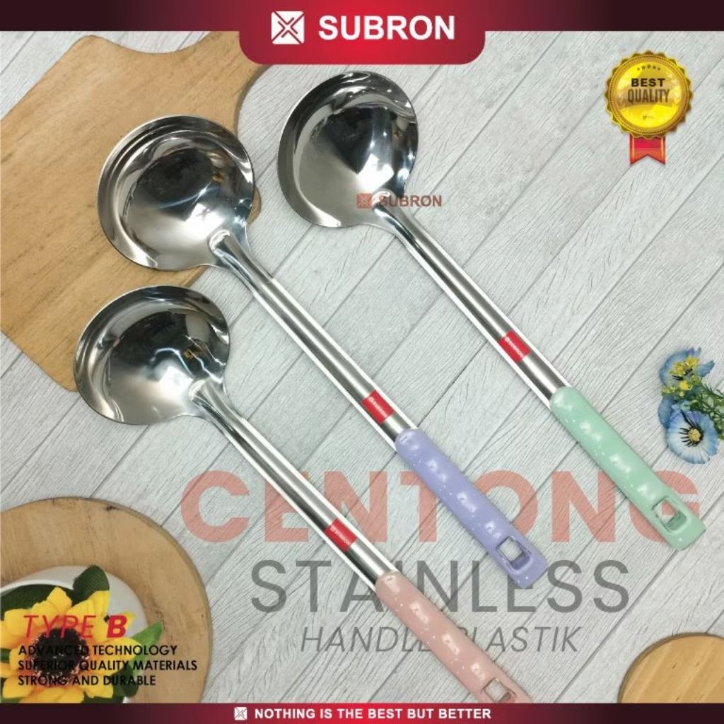 SUBRON-irus Stainless-Pegangan-Plastik-Warna-
