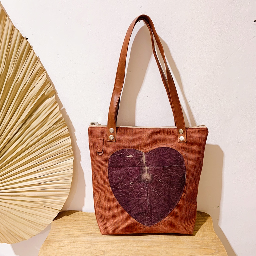 Tas Ecoprint Jasmine Tote Bag Shoulder Bag Tas Etnik Eksklusif