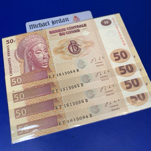 Uang Kertas kuno Congo 50 francs GRESS mulus