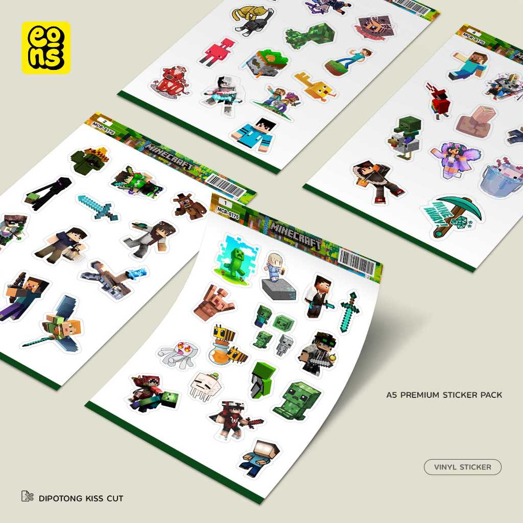 

Stiker Pack MINECRAFT Waterproof Aesthetic- untuk Laptop, Motor, dan Helm - Paper Stationery