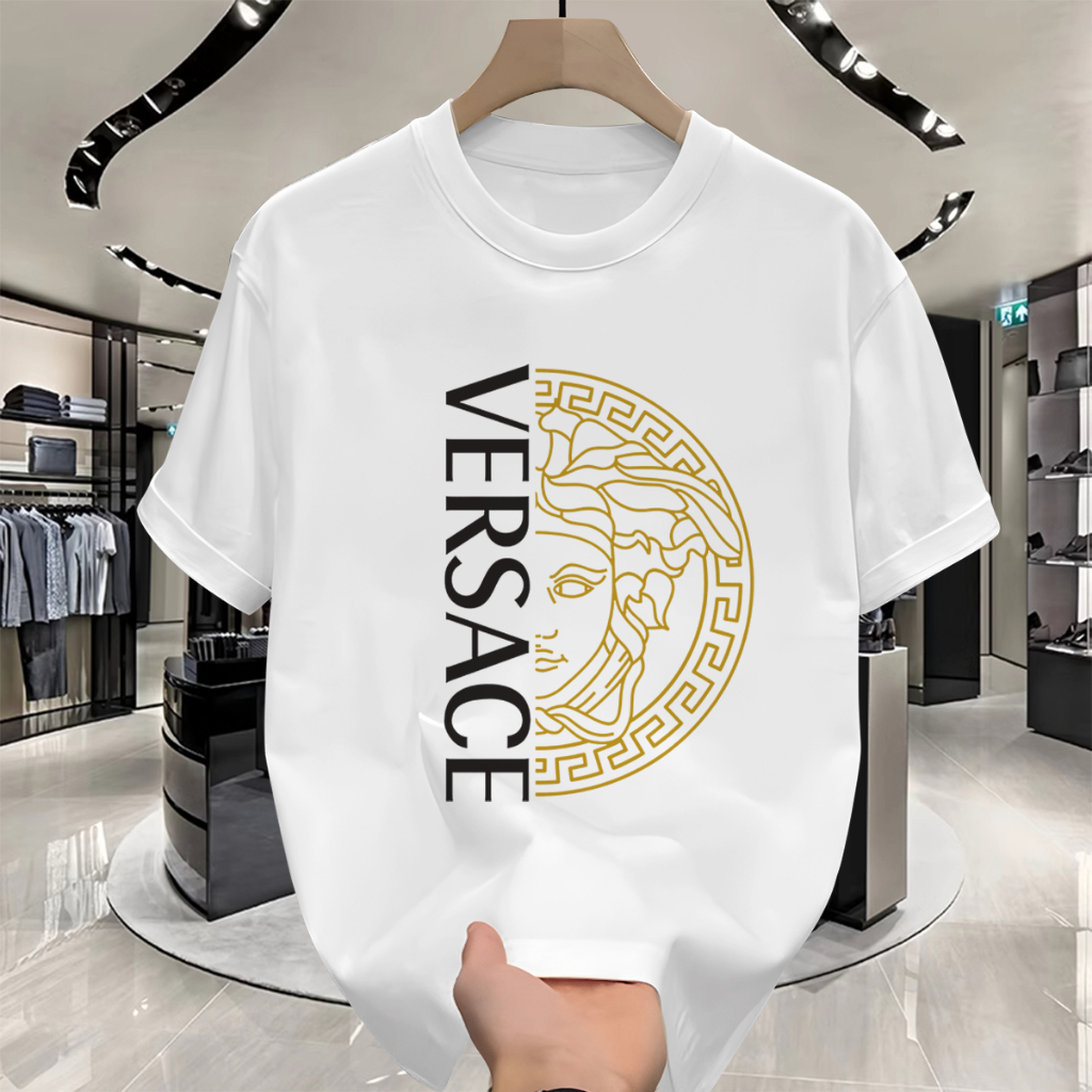 【Oversize 24S cotton100% baju koas 】 PUTIH-2 Versa Kaos Putih Akrilik Persegi Panduan Ka   kaos pria