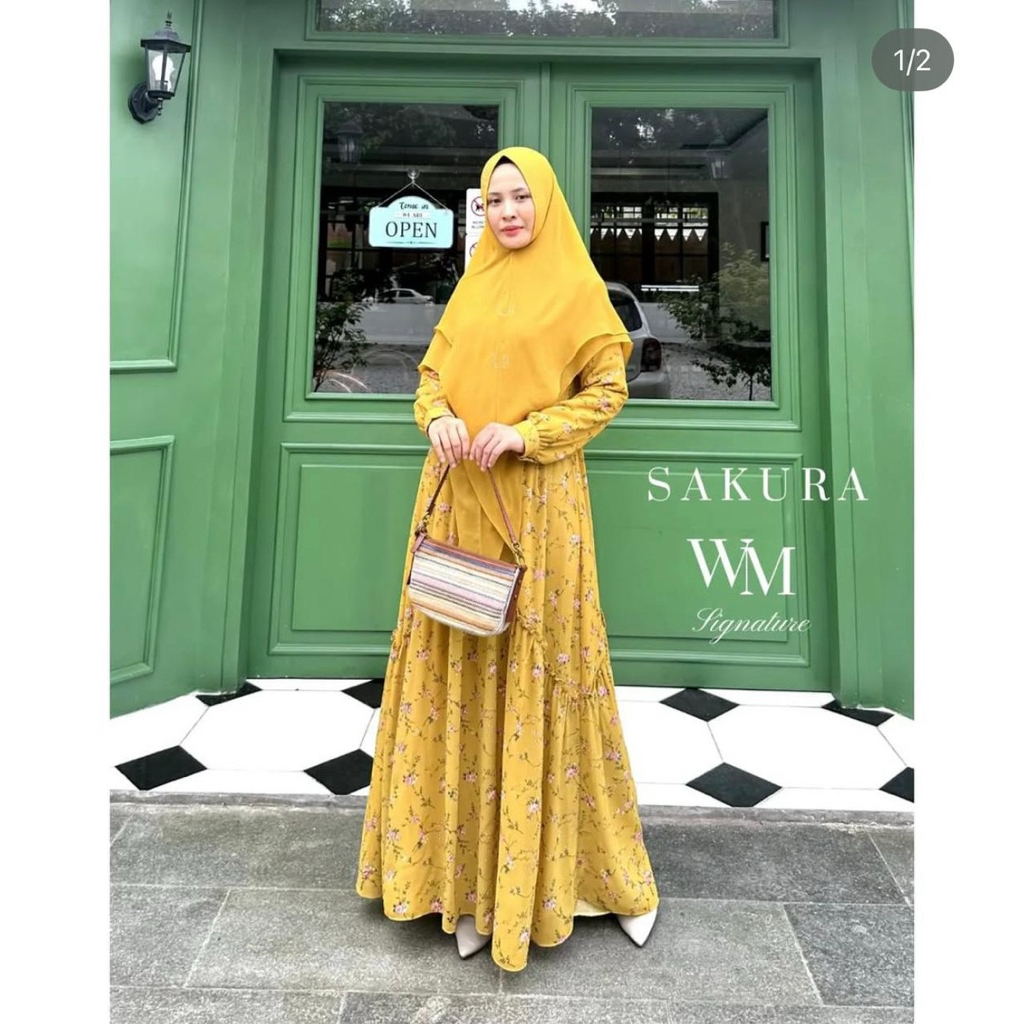 WM Signature Sakura Abaya | Abaya Simple Casual Semi Formal Motif