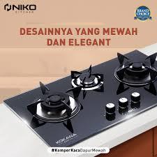 Kompor Tanam NIKO KOMPOR GAS TANAM 3 TUNGKU & LIPAT TITANIUM FLIP 3+