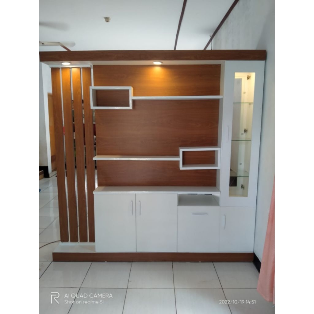 Lemari Partisi Ruangan Dua Muka/Sisi Minimalis Modern