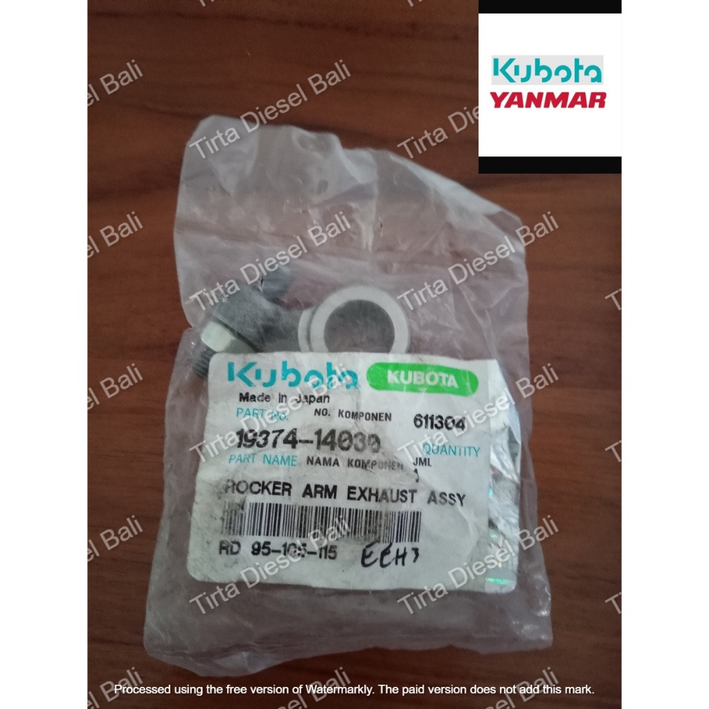 KUBOTA ROCKER ARM EXHAUST API ASSY TEMLAR PELATUK RD 95 - 105 - 115 19374-14030 ORIGINAL