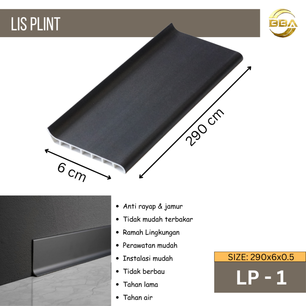 Lis Plint PVC – Skirting Dinding / Penutup Bawah Tembok – Finishing Rapi & Elegan