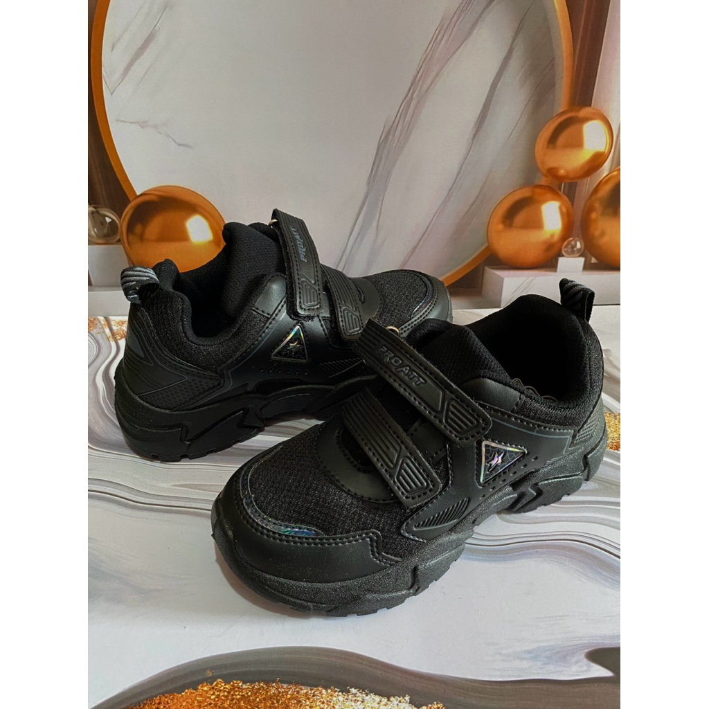 Sepatu sekolah PRO ATT KSM 135 V /Sepatu Sekolah Anak perempuan / Sepatu Hitam Polos unisex ringan