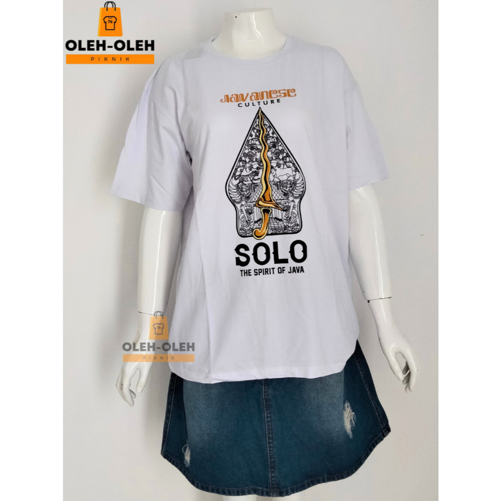 KAOS SOLO THE SPIRIT OF JAVA UNISEX | T-SHIRT PUTIH I LOVE SOLO | BAJU OLEH-OLEH PIKNIK