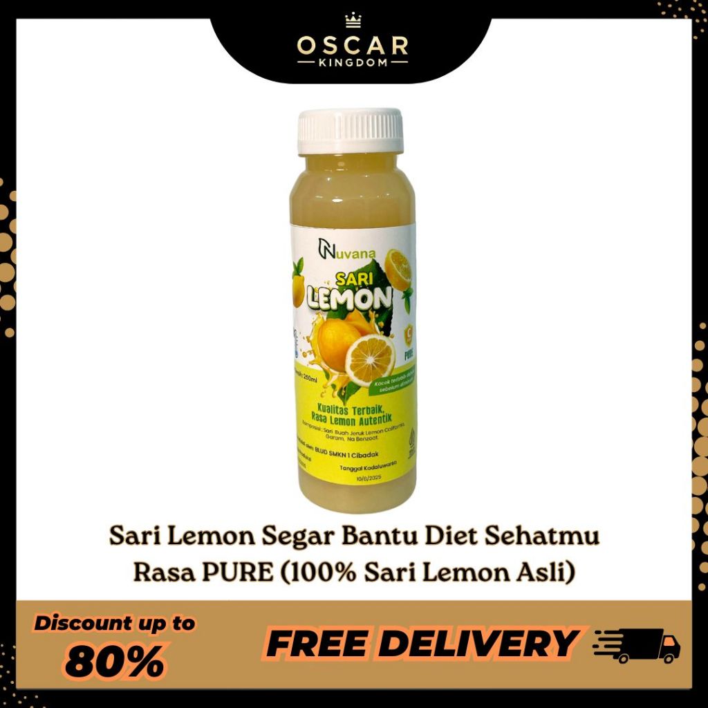 

Sari Lemon Pure NUVANA 250ml HALAL BPOM Minuman Lemon Bantu Diet Alami