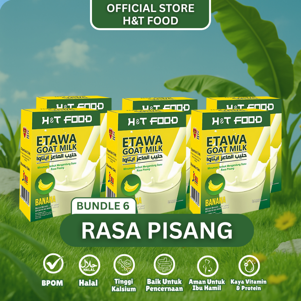 

[H&T Food] Etawa Goat Milk Banana Paket 6 Box - Susu Kambing Etawa Rasa Pisang, Tinggi Gizi, BPOM