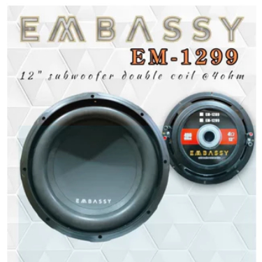 Subwoofer Embassy EM 1299 12 Inch Double Coil / Embassy 12 Inch Subwoofer Subwoofer Embassy EM 1299 