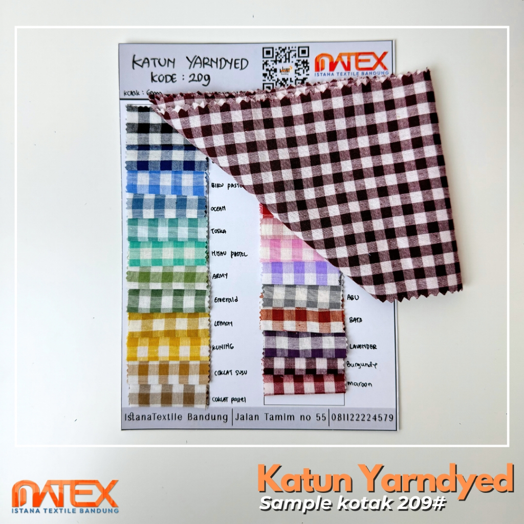 Sample Kain Katun Yarndyed motif kotak & salur