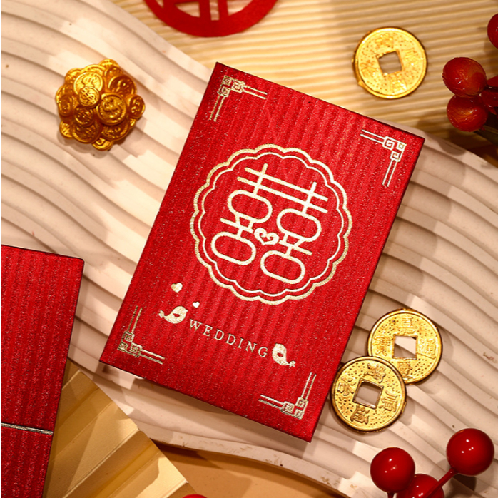 

De Gift Shop Angpao Pernikahan Glitter mini | Hong Bao Shuang Xi | Amplop Merah Pernikahan Glitter (1bgks isi 30pcs)