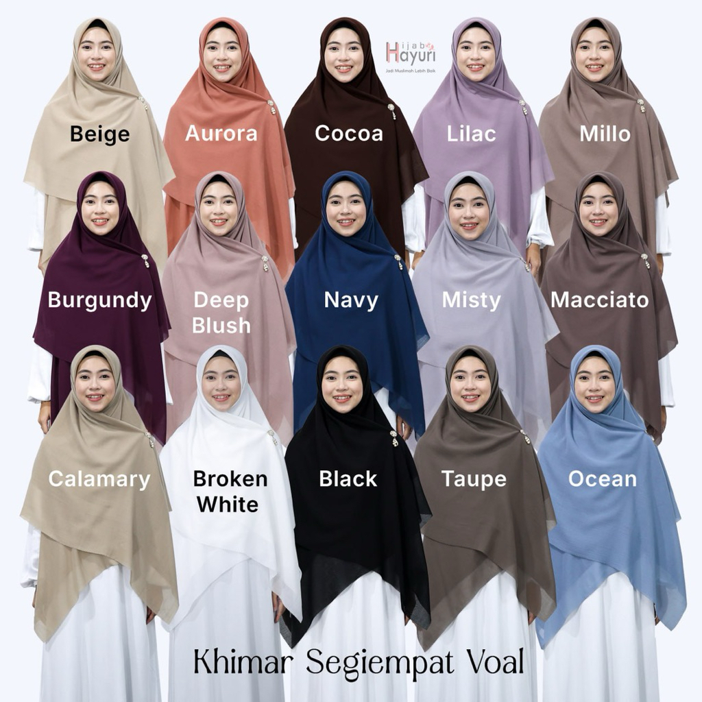 Khimar Segiempat Voal Hayuri/ Hijab Syar’i Hijab Hayuri