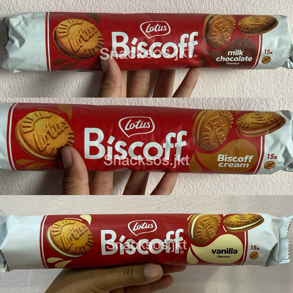 

LOTUS BISCOFF BISCUIT SANDWICH CARAMEL WITH MILK CHOCOLATE / VANILLA CREAM / BISCOFF CREAM - BISKUIT