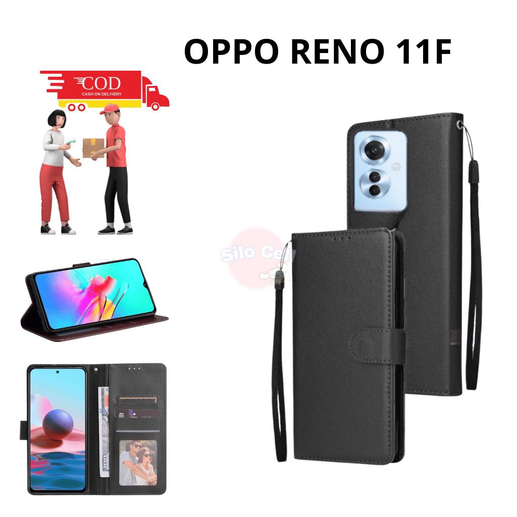 Casing Flip Polos Oppo Reno 11F Casing Flip Wallet Dompet