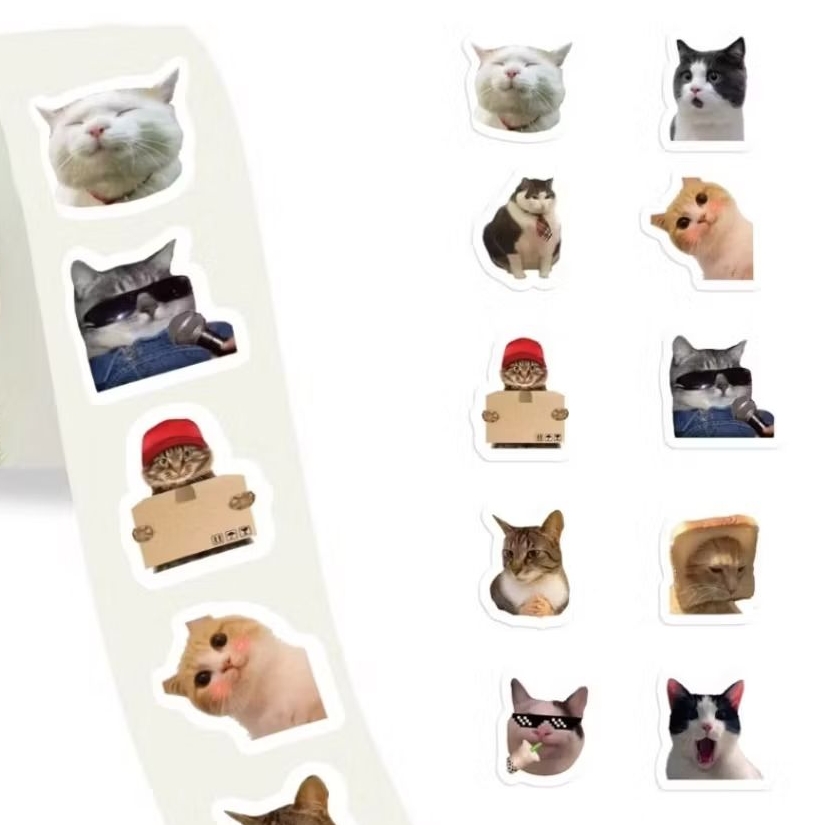 

100 pcs Stiker Meme Kucing Lucu Tahan Air