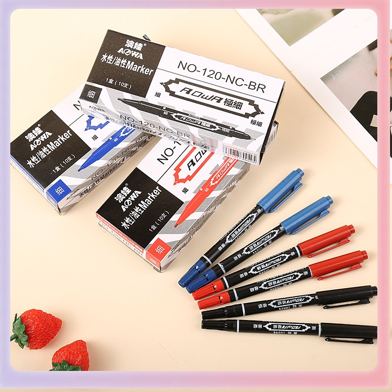 

Spidol water-based/ Spidol Double Tip Ujung Pena, SPIDOL DOUBLE TIP Dual Head Marker DUA SISI OILY WATERPROOF IMPORT DUAL SIDE FINE ART MARKER DOBLE TIP UJUNG