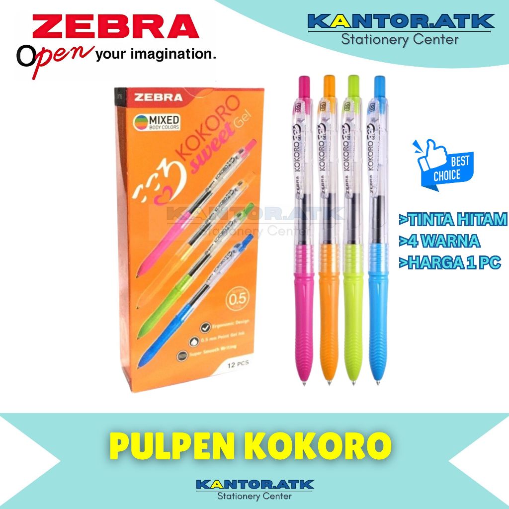 

Zebra Pulpen Gel KOKORO 0.5mm / Pulpen Kokoro Zebra