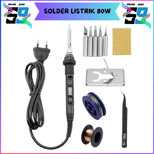 NEW Solder Listrik Set Lengkap Solder Listrik 1 Set Komplit Solder Listrik Digital Lcd Adjustable