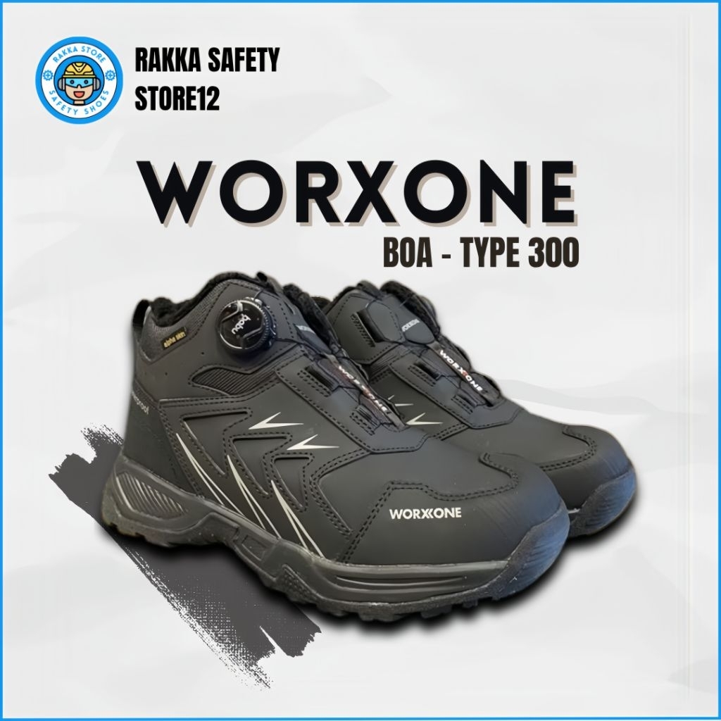 LIMITED EDITION KELUARAN TERBARU-Sepatu safety shoes Worxone Original BOA type 300