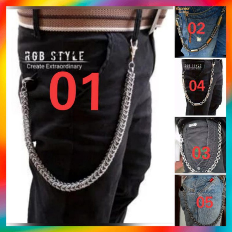 KODE L95V Rantai Dompet Pria Baja titanium Style Anti Karat Tali Pengaman Dompet Pria Garansi Anti k