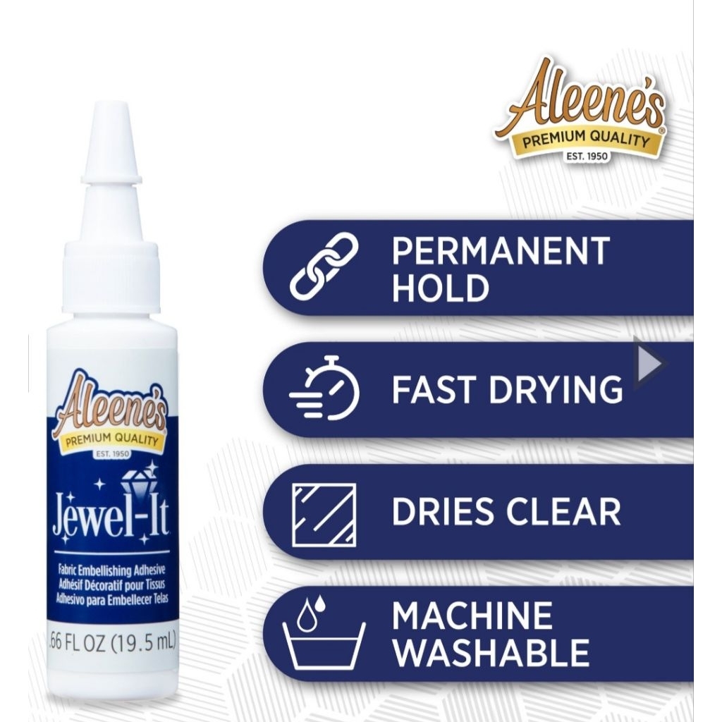 

Aleene's Jewel It Fabric Embellishing Adhesive 0.66 fl oz ( 19.5 ml ) Aleenes Aleene Jewel-It