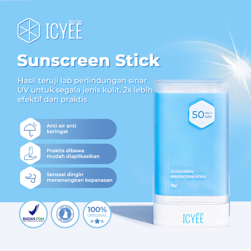 ICYEE Sunscreen Protection Stick SPF50 PA++ 18g | Easy Application & Lightweight | Sunscreen Melemba