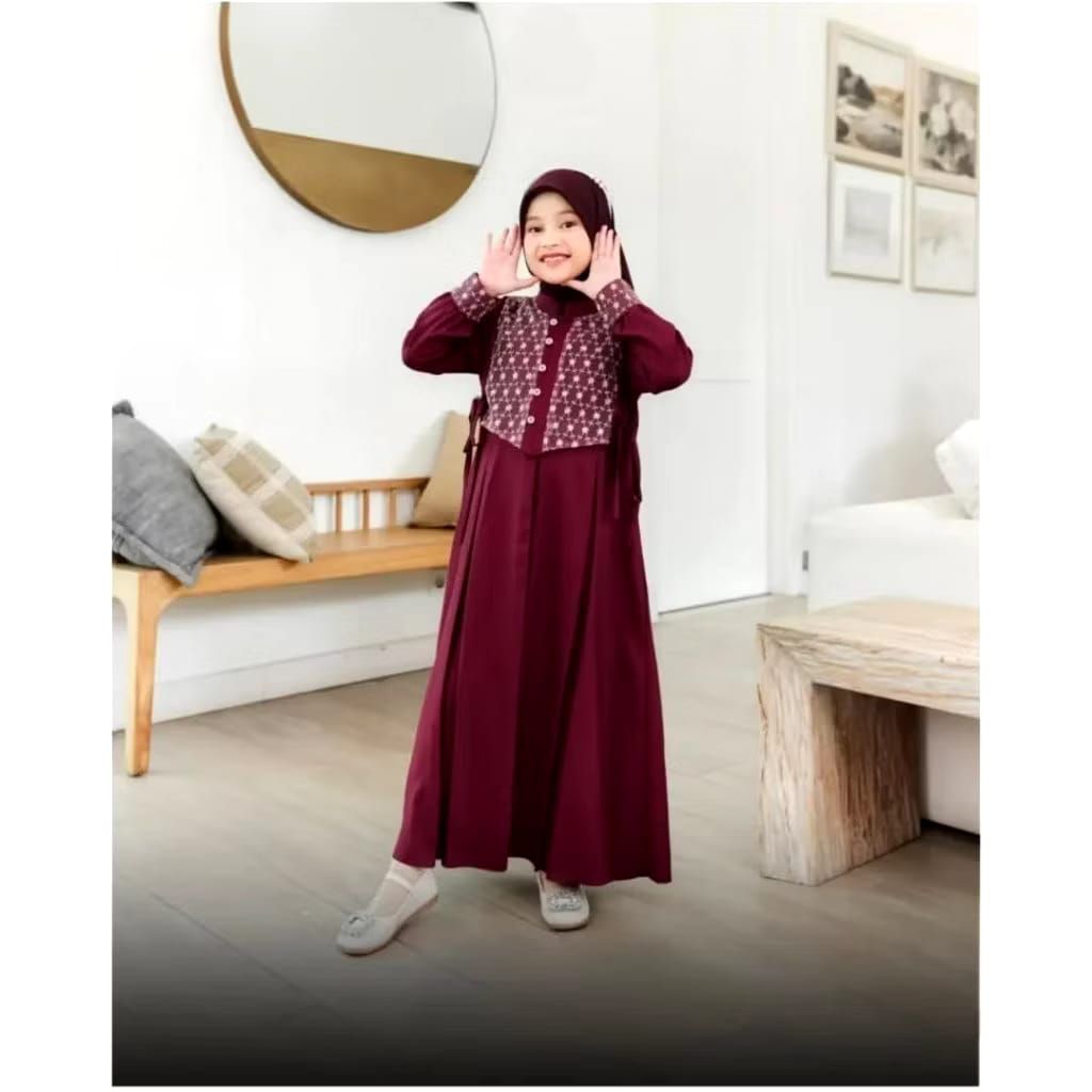 Brokat Gamis Anak Perempuan 8 9 10 Tahun Dress Kids Shabira Bahan Ceruty Babydoll Anak Perempuan Can