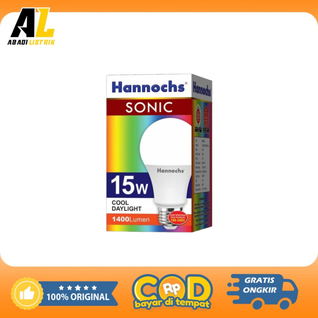 Lampu LED Hannochs Sonic 15 Watt/Bohlam Led Hannochs Sonic 15 Watt SNI
