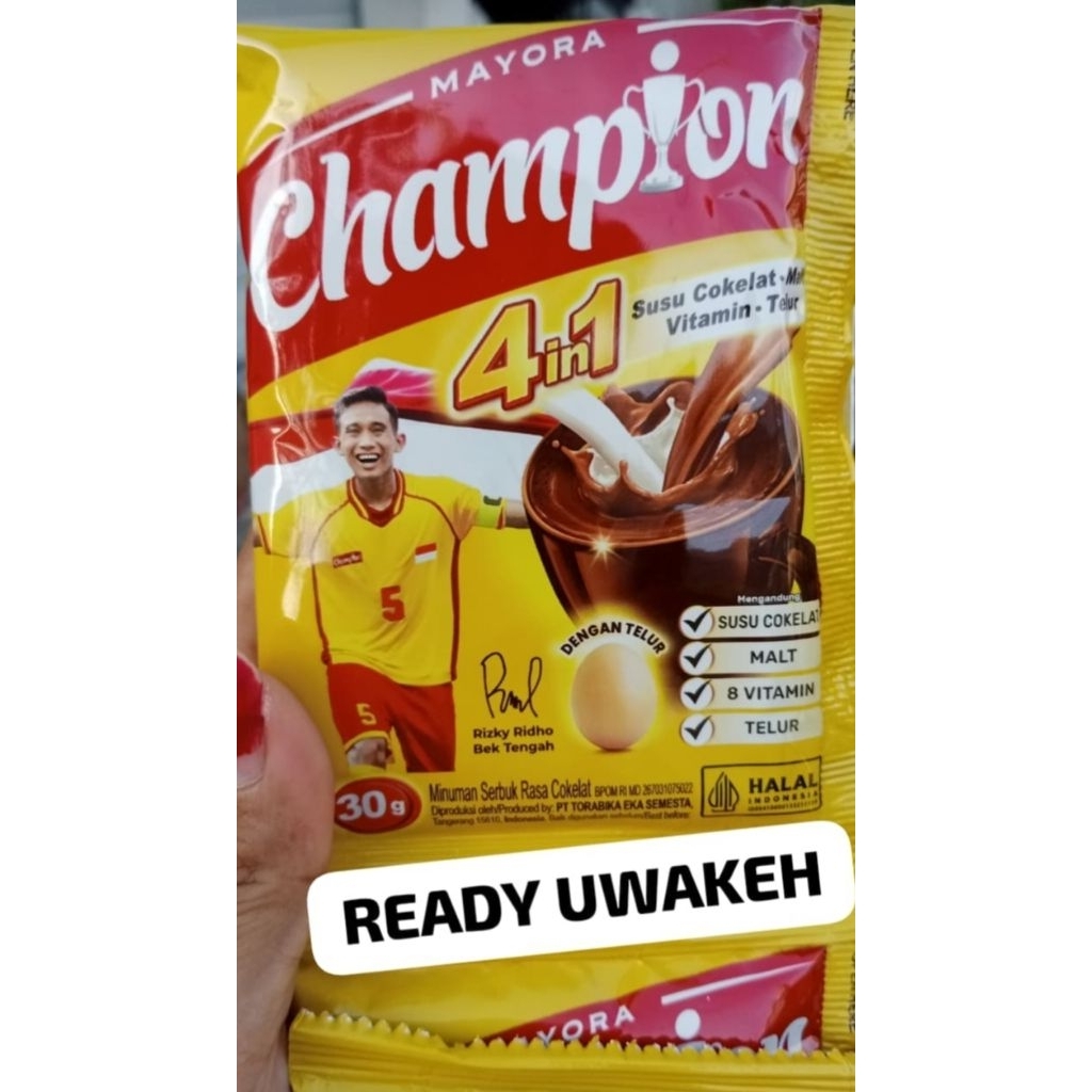 

susu coklat champion 1 renceng isi 5 sachet