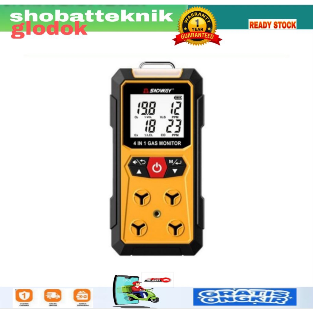 Gas Detector Sndway SW-7500A CO H2S 02 EX 4inCombustible LEL Sensor SW7500 Detektor