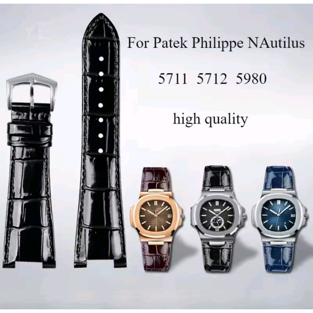 Tali Jam Tangan Kulit Patek Phillipe Nautilus 5711 Strap Leather Watch Band for Patek Phillipe