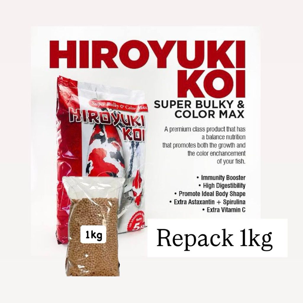 repack Hiroyuki 1 KG Super Bulky Dan Colour Max SB Pakan Koi (expired 6bln)