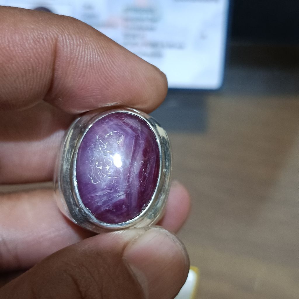 cincin perak Ruby star + memo IGS