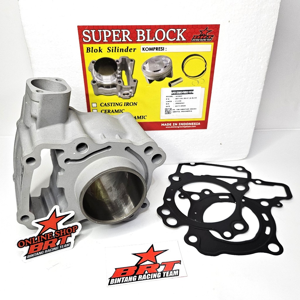 BLOK BRT BLOK ONLY CERAMIC 65 63 57.28 mm SONIC NEW CB 150 R CBR 150 SUPRA GTR 150 CBX 150 Blok Bore