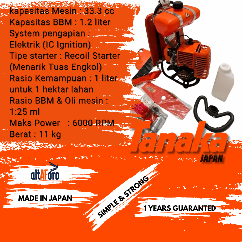 Mesin Potong Rumput Tanaka SUM 328 SE II Original .Mesin Potong Rumput Tanaka SUM-328 SE II Komplit 