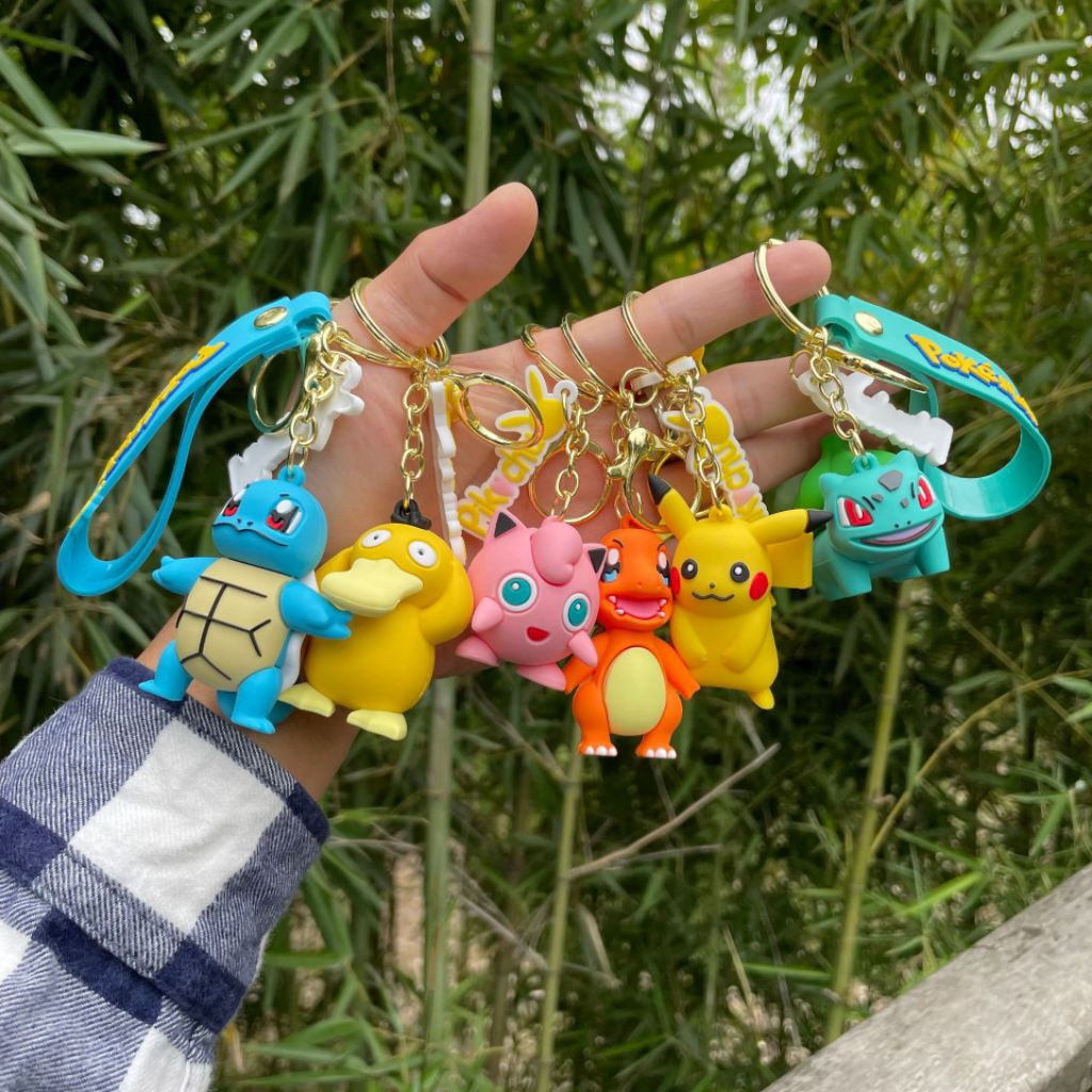 gantungan kunci pokemon pikachu lucu gemoy keychain rubber