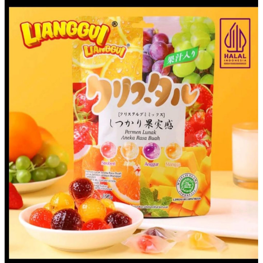 

Permen Lunak Gummy Jelly rasa buah Lianggui