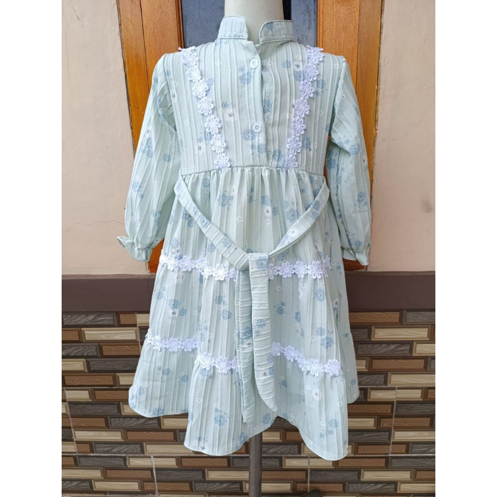 DRES anak perempuan tangan panjang/motip Renda