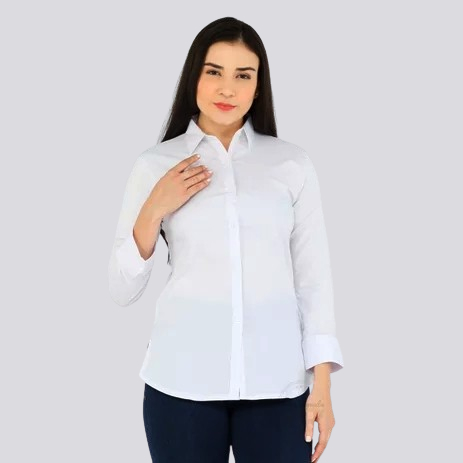 Kemeja Putih Wanita Polos Tangan Panjang Kantor CPNS Kerja Baju Formal Atasan